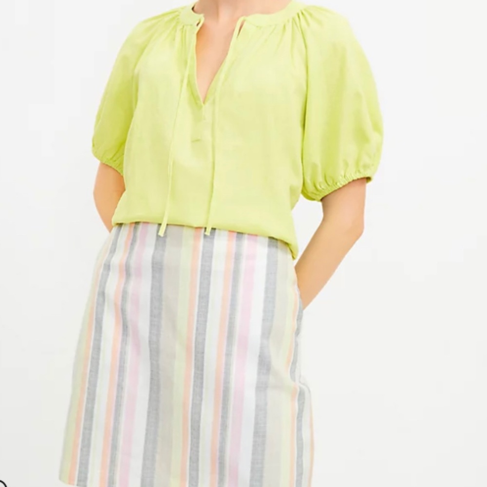 Loft striped pocket shift skirt